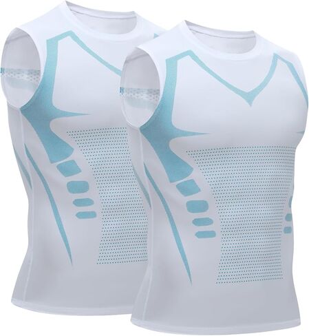 Compression Shirt Men Body Shaper Tank Top Slimming Moisture Wicking Breathable Baselayer Gym Running Daily Wear in Kuwait