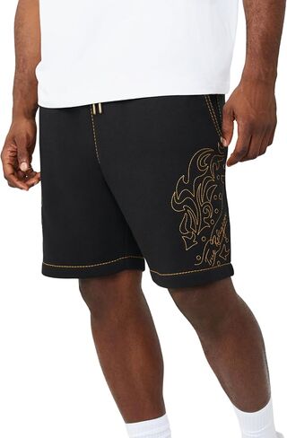True Religion Men’s Rodeo Big T SweatShorts – Drawstring Waist, Signature Big T Stitching in Kuwait