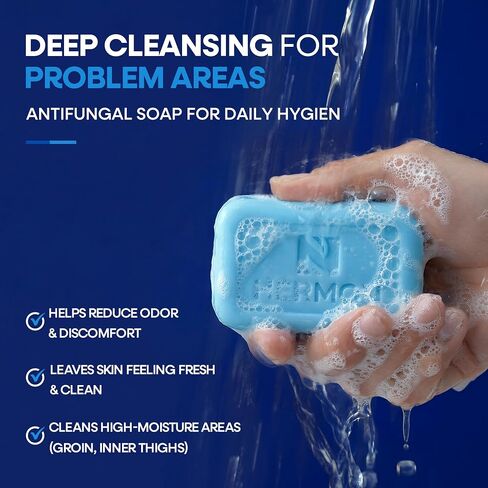 Hermon Jock Itch Antifungal Treatment Kit: Antifungal Cream & Soap for Jock Itch, Ringworm & Athlete’s Foot – Fast-Acting Anti-Fungal Care that Soothes, Cleanses & Restores Skin Health in Saudi Arabia