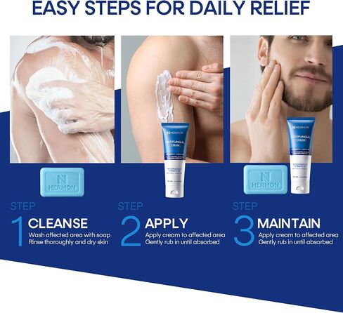 Hermon Jock Itch Antifungal Treatment Kit: Antifungal Cream & Soap for Jock Itch, Ringworm & Athlete’s Foot – Fast-Acting Anti-Fungal Care that Soothes, Cleanses & Restores Skin Health in Saudi Arabia
