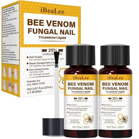 Toenail Fungus Treatment Extra Strength, Bee Venom Nail Fungus Treatments with 25% Undecylenic Acid, Tea Tree Oil Nail Repair for Yellow, Thick, Damaged, Discolored Toe Nail & Fingernails-Y02 in Saudi Arabia