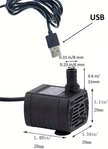 Silent USB Powered Fountain Water Pump - Submersible, 3W Dc, 200L/H Flow, Abs Shell in Kuwait
