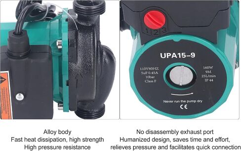 Fockety Water Circulator Pump, 160W Quiet Running 3 Speed Switchable Water Circulating Booster Pump, Submersible for Solar Heater Boiler, Fountain Cooling System in Kuwait