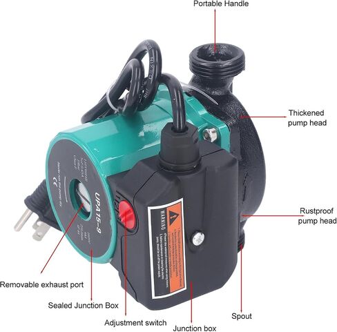 Fockety Water Circulator Pump, 160W Quiet Running 3 Speed Switchable Water Circulating Booster Pump, Submersible for Solar Heater Boiler, Fountain Cooling System in Kuwait