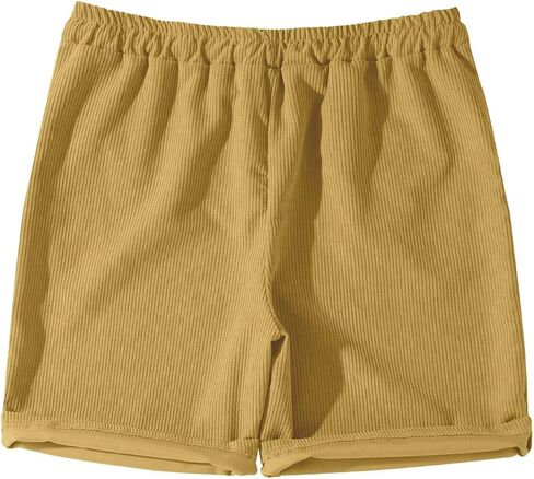 Corduroy Shorts Men Athletic Casual Elastic Waist Drawstring SweatShorts with Pockets Summer Beach Loose Fit Shorts in Saudi Arabia