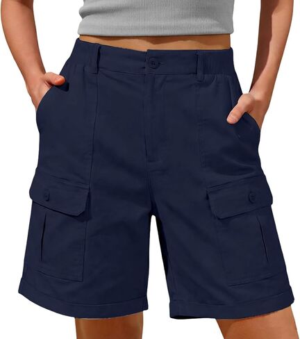 Bermuda Shorts for Women 2026 Casual Summer High Waisted Cargo Shorts with Pockets Outdoor Beach Travel Clothes in Saudi Arabia