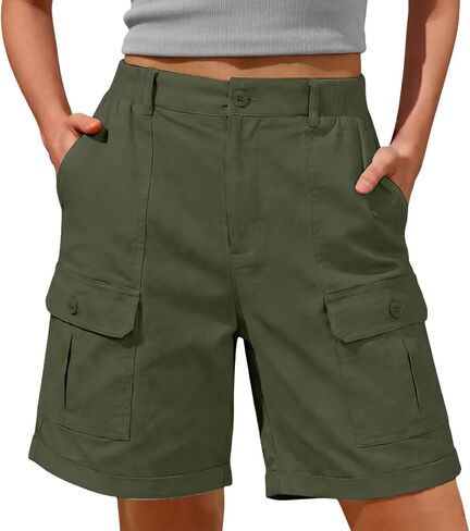 Bermuda Shorts for Women 2026 Casual Summer High Waisted Cargo Shorts with Pockets Outdoor Beach Travel Clothes in Kuwait