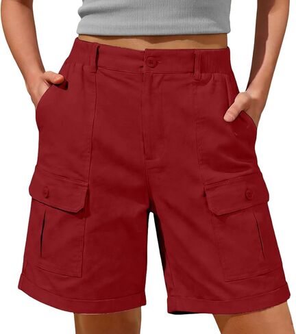 Bermuda Shorts for Women 2026 Casual Summer High Waisted Cargo Shorts with Pockets Outdoor Beach Travel Clothes in Kuwait