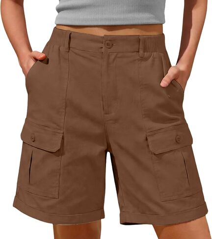 Bermuda Shorts for Women 2026 Casual Summer High Waisted Cargo Shorts with Pockets Outdoor Beach Travel Clothes in Kuwait