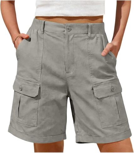 Bermuda Shorts for Women 2026 Casual Summer High Waisted Cargo Shorts with Pockets Outdoor Beach Travel Clothes in Kuwait