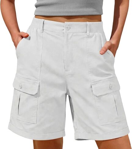 Bermuda Shorts for Women 2026 Casual Summer High Waisted Cargo Shorts with Pockets Outdoor Beach Travel Clothes in Kuwait