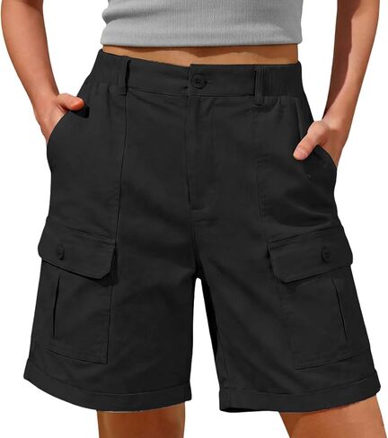 Bermuda Shorts for Women 2026 Casual Summer High Waisted Cargo Shorts with Pockets Outdoor Beach Travel Clothes in Kuwait