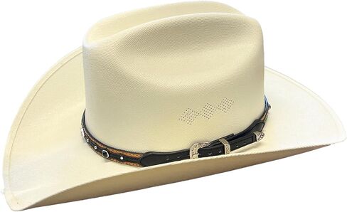 Western Hat Band with Bead Ornaments, Black Bonded Leather, One Size, Unisex Adult in Saudi Arabia