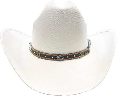 Western Hat Band with Bead Ornaments, Black Bonded Leather, One Size, Unisex Adult in Saudi Arabia