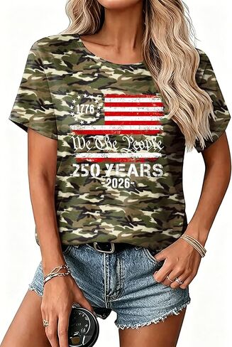 CAZYCHILD 250 Anniversary USA Shirt Women 4th of July Patriotic Shirts 250th Red White and Blue Tops American Flag Tee in Kuwait
