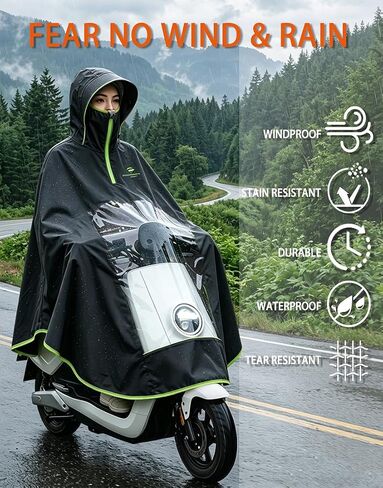 Waterproof Lightweight Rain Poncho for Adults, Long Raincoat Rain Gear, Unisex Ponchos for Men & Women in Saudi Arabia
