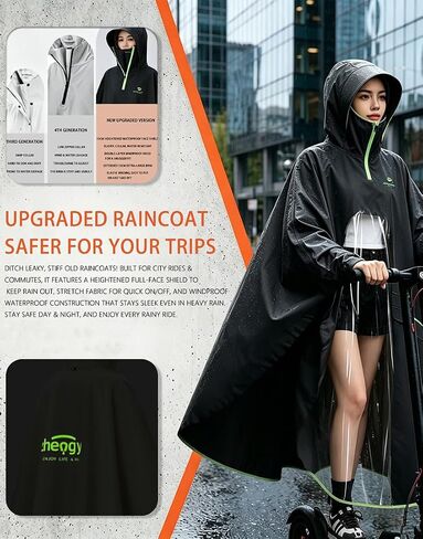 Waterproof Lightweight Rain Poncho for Adults, Long Raincoat Rain Gear, Unisex Ponchos for Men & Women in Saudi Arabia