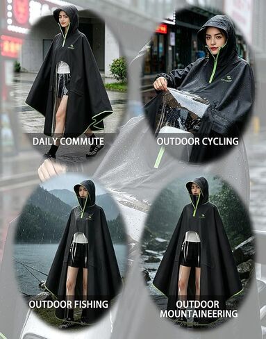 Waterproof Lightweight Rain Poncho for Adults, Long Raincoat Rain Gear, Unisex Ponchos for Men & Women in Saudi Arabia