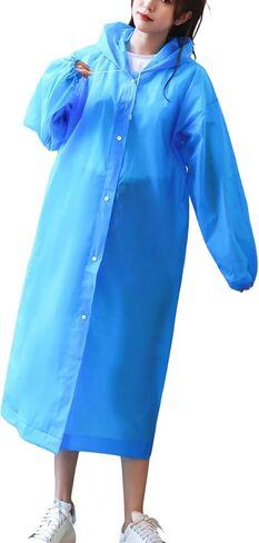 Thickened Reusable Adult Raincoat for Travel, Portable Long Rain Cape for Outdoor Activities in Kuwait