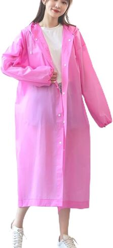 Thickened Reusable Adult Raincoat for Travel, Portable Long Rain Cape for Outdoor Activities in Kuwait