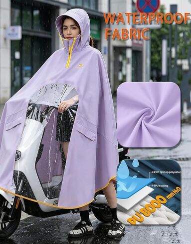 Waterproof Lightweight Rain Poncho for Adults, Long Raincoat Rain Gear, Unisex Ponchos for Men & Women in Saudi Arabia