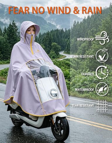 Waterproof Lightweight Rain Poncho for Adults, Long Raincoat Rain Gear, Unisex Ponchos for Men & Women in Saudi Arabia