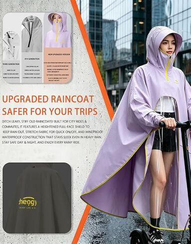 Waterproof Lightweight Rain Poncho for Adults, Long Raincoat Rain Gear, Unisex Ponchos for Men & Women in Saudi Arabia