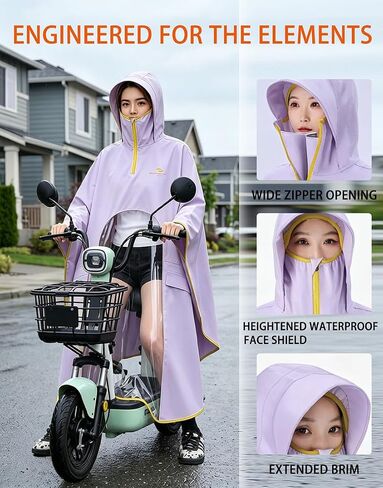 Waterproof Lightweight Rain Poncho for Adults, Long Raincoat Rain Gear, Unisex Ponchos for Men & Women in Saudi Arabia