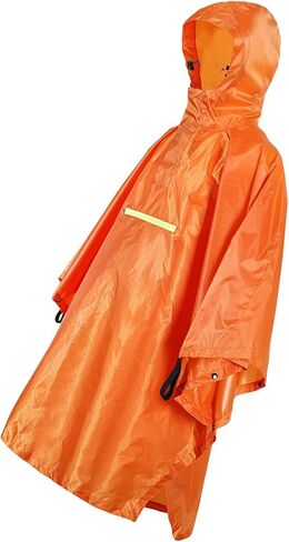 Drfeify Rain Ponchos Adults with Reflective Strip, Raincoat for Men Women, Large Size Poncho for Backpacking, Hiking, Camping, Orange,Breathable Rain Jacket for Adults and Youth (Grey) in Kuwait
