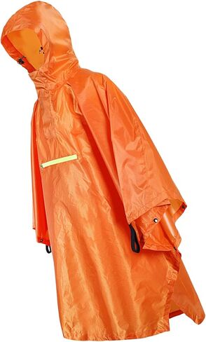 Drfeify Rain Ponchos Adults with Reflective Strip, Raincoat for Men Women, Large Size Poncho for Backpacking, Hiking, Camping, Orange,Breathable Rain Jacket for Adults and Youth (Grey) in Kuwait