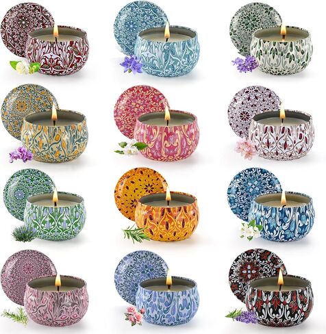 Scented Candles Gift Set, Candles for Home Scented 12 Pack, 300 Hours Long Lasting Soy Wax Aromatherapy Candle Set, Friends Moving Away, Birthday, Retirement Gifts for Women with Gift Box in Saudi Arabia