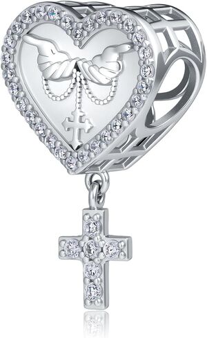 Christian Charms 925 Sterling Silver Religious Charms Cross Jewelry Gifts for Bracelets for Women in Kuwait