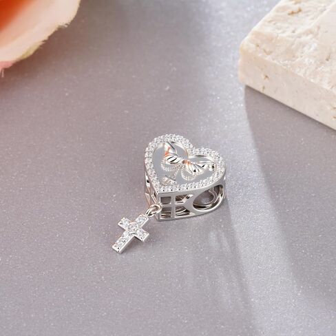 Christian Charms 925 Sterling Silver Religious Charms Cross Jewelry Gifts for Bracelets for Women in Kuwait