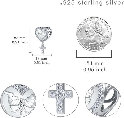 Christian Charms 925 Sterling Silver Religious Charms Cross Jewelry Gifts for Bracelets for Women in Kuwait