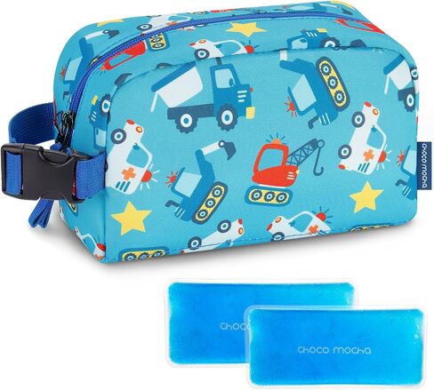 Choco Mocha Snack Bag for Kids Small Cooler Bags Insulated & Freezable Snack Bag For School Toddler Snacks Bag, Car Blue in Saudi Arabia