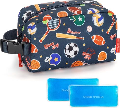 Choco Mocha Snack Bag for Kids Small Cooler Bags Insulated & Freezable Snack Bag For School Toddler Snacks Bag, Car Blue in Saudi Arabia