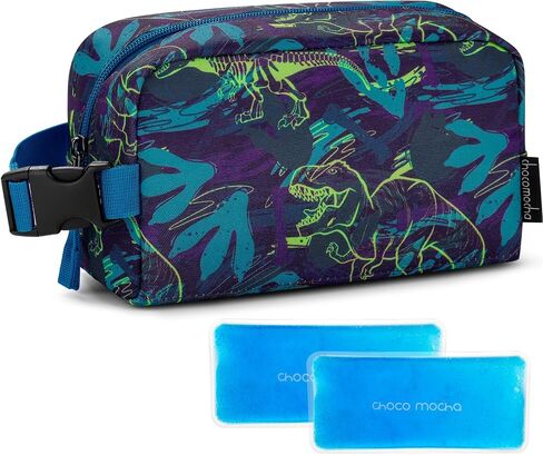 Choco Mocha Snack Bag for Kids Small Cooler Bags Insulated & Freezable Snack Bag For School Toddler Snacks Bag, Car Blue in Saudi Arabia