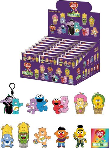 Care Bears x Sesame Street - السلسلة 1-3D حقيبة إسفنجية بمشبك حقيبة مخفية - 24 قطعة عرض PDQ in Kuwait