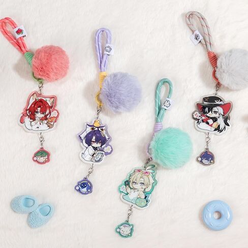 HOYOVERSE Honkai: Star Rail Boys' Dorm Chibi Plush Series Acrylic Keychain - Aventurine in Kuwait