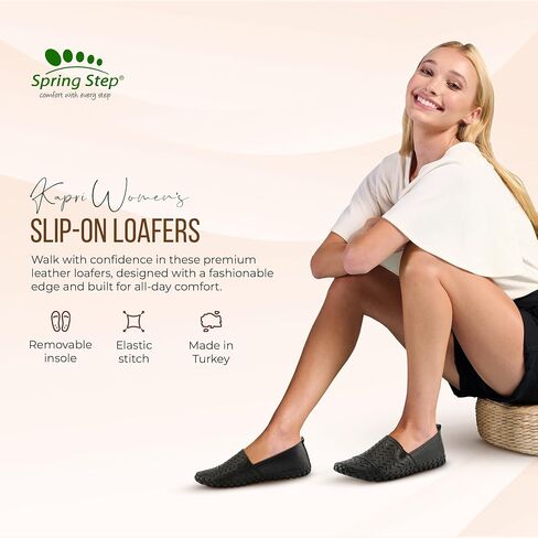 Spring Step Kapri Women's Leather Loafers with Arch Support & Removable Insole in Kuwait