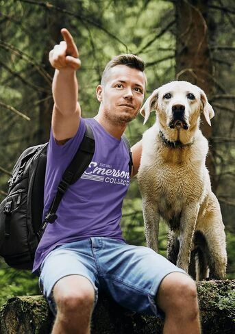 Vintage Emerson College Unisex Short Sleeve T-Shirt - Emerson Lions Apparel in Kuwait