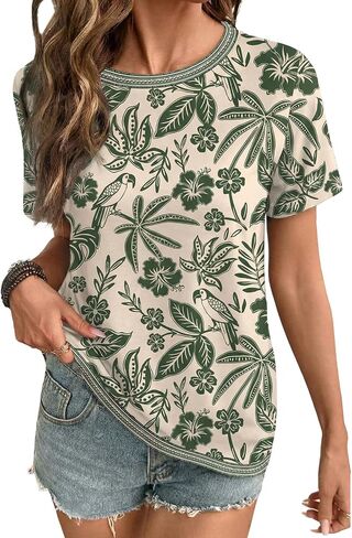 EVALESS Womens Summer Tops Casual Graphic Tees Crewneck Short Sleeve Shirts Spring 2026 Fashion T Shirts in Kuwait