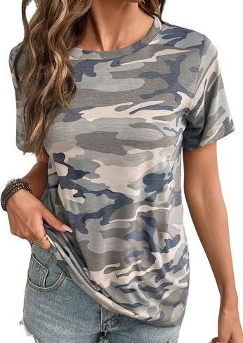 EVALESS Womens Summer Tops Casual Graphic Tees Crewneck Short Sleeve Shirts Spring 2026 Fashion T Shirts in Kuwait