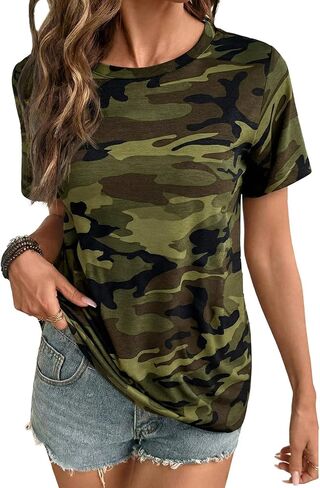 EVALESS Womens Summer Tops Casual Graphic Tees Crewneck Short Sleeve Shirts Spring 2026 Fashion T Shirts in Kuwait