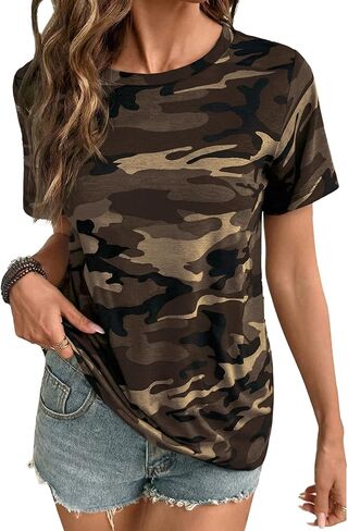 EVALESS Womens Summer Tops Casual Graphic Tees Crewneck Short Sleeve Shirts Spring 2026 Fashion T Shirts in Kuwait