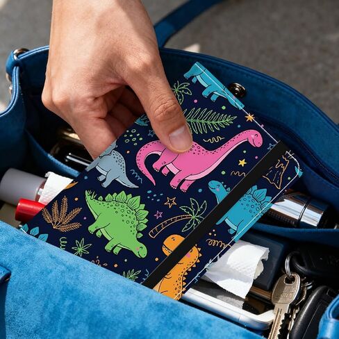 PU Leather Passport Holder Cover 5.9×4.3 Inch with Credit Card Slot Boarding Pass Slot Combo Blocking Passport Holder Wallet Cover Case for Travel Boarding Essentials(Cartoon Dinosaur) in Kuwait