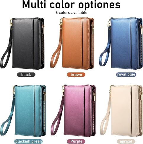 Passport Holder for Travel Essentials, PU Leather with Wrist Strap, 9 Card Slots Cash Pocket SIM Card Holders in Saudi Arabia