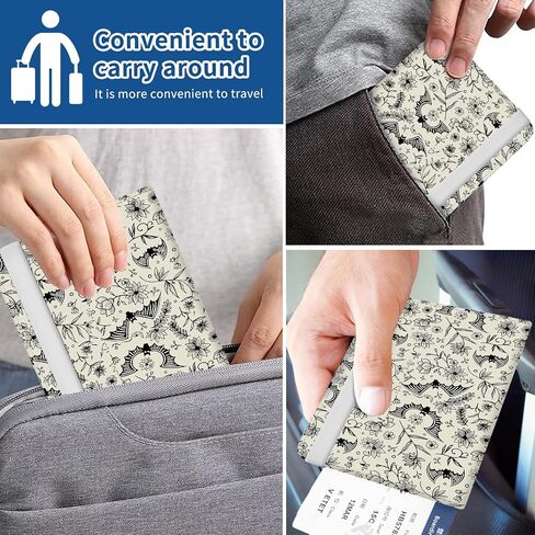 Passport Holder for Travel Essentials, Leather RFID Blocking Passport Wallet Cover Case, Cute Passport Book Holders for Women and Men Cute Grey Bats in Saudi Arabia