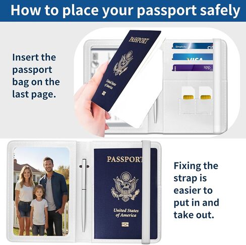 Passport Holder for Travel Essentials, Leather RFID Blocking Passport Wallet Cover Case, Cute Passport Book Holders for Women and Men Cute Grey Bats in Saudi Arabia