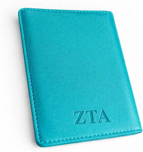 Zeta 1898 Tau Alpha Blue Passport Cover Holder Vegan Leather Gift Sorority ZTA in Kuwait